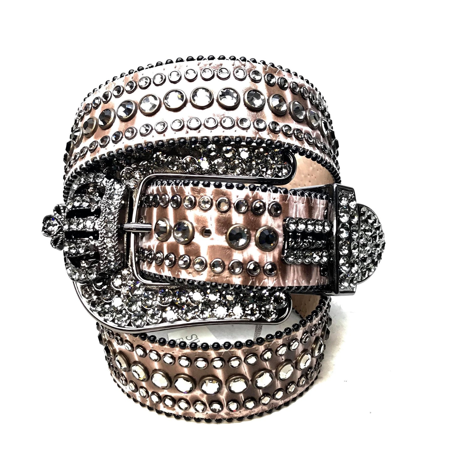 b.b. Simon Zebra Crown Fully Loaded Crystal Belt - Dudes Boutique