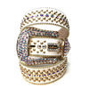b.b. Simon 'White Gold' Full Iridescent Crystal Belt - Dudes Boutique