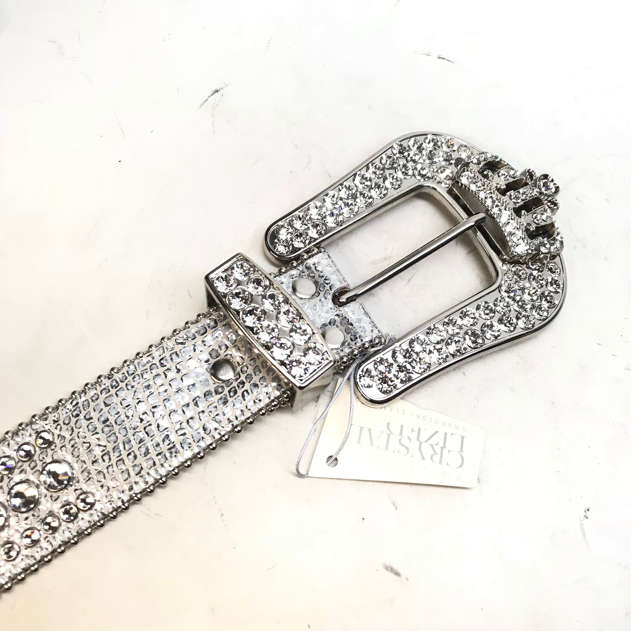 b.b. Simon 'Chrome Crown' Fully Loaded Crystal Belt – Dudes Boutique