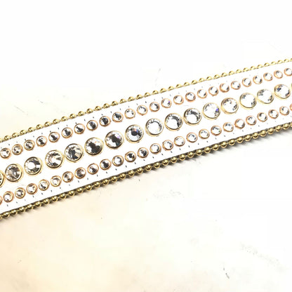 b.b. Simon 'White Gold Crown' Fully Loaded Crystal Belt - Dudes Boutique