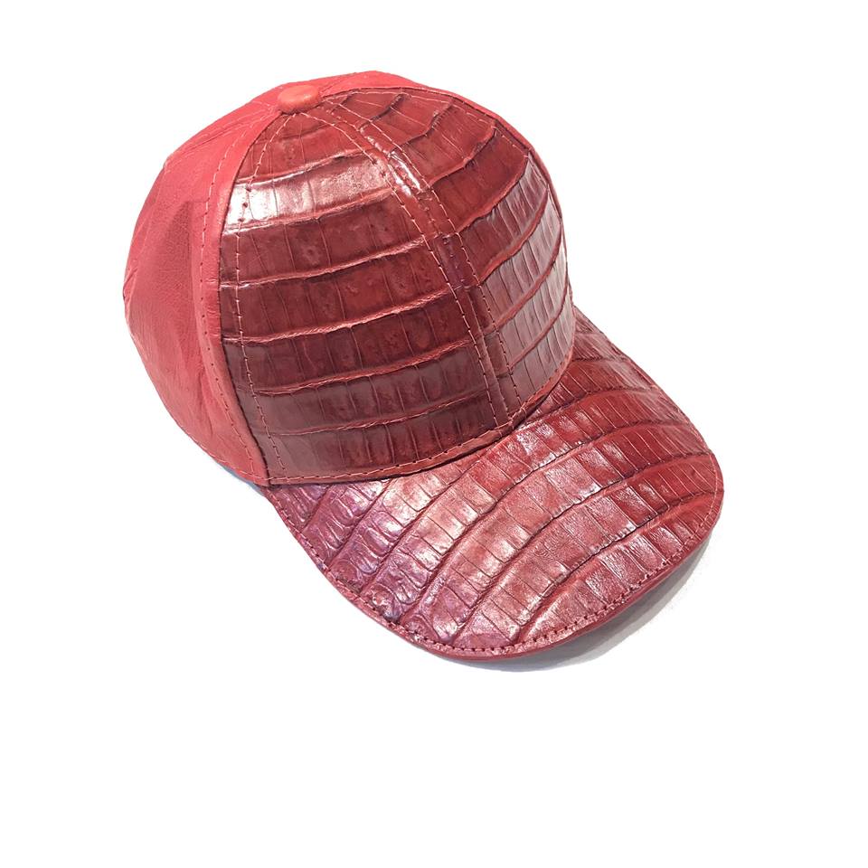 Candy Red Crocodile & Ostrich Quill Strapback Hat - Dudes Boutique