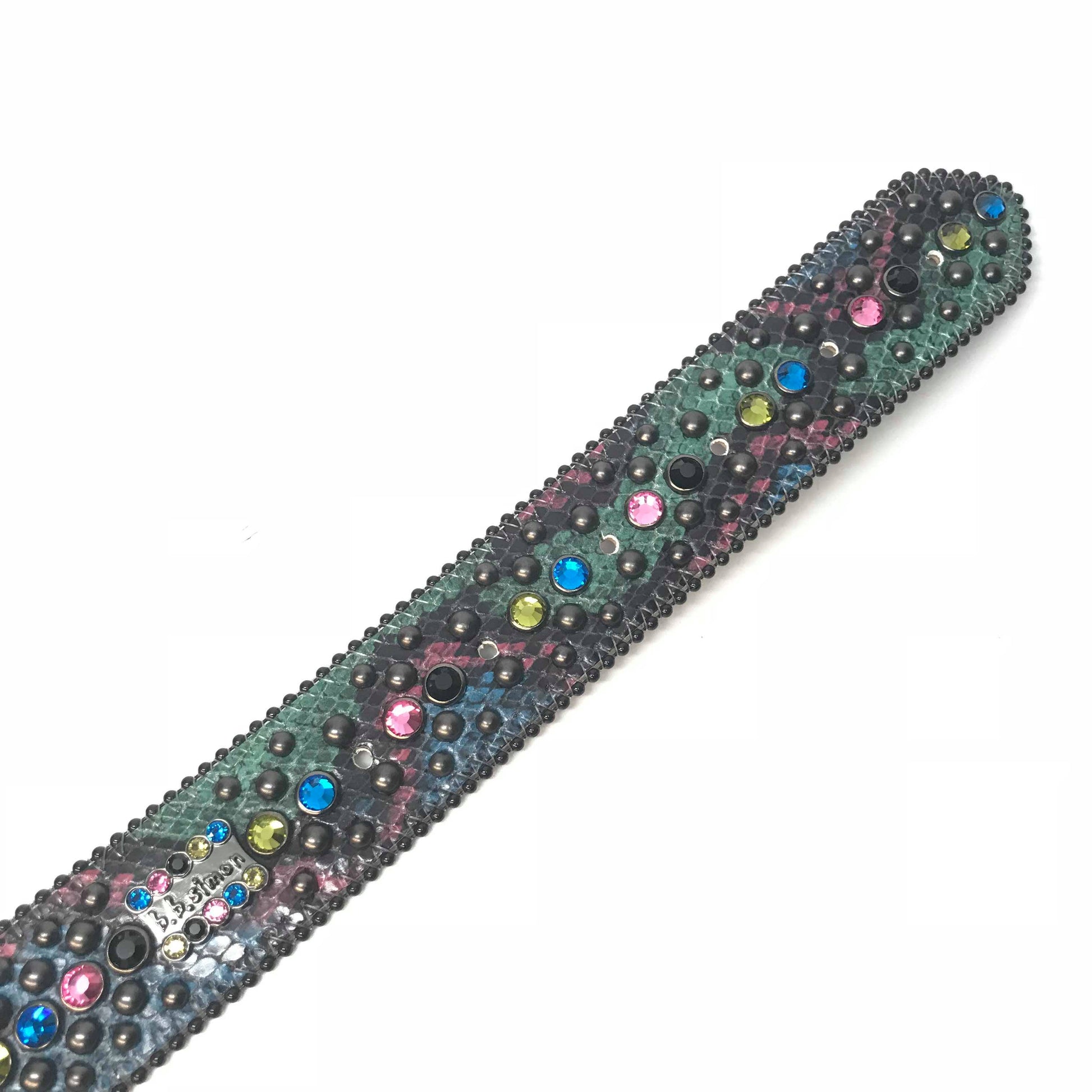 b.b. Simon Globe Python Fully Loaded Crystal Belt - Dudes Boutique