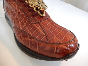 Mauri All-Over Cognac Alligator Sneakers 8731/2 - Dudes Boutique