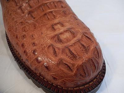 Safari Cognac All-Over Horn-back Crocodile Lace Up Boots - Dudes Boutique