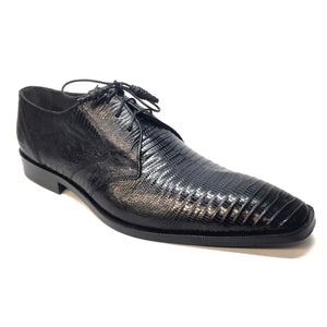 Los Altos Black Lizard Lace Up Dress Shoes - Dudes Boutique