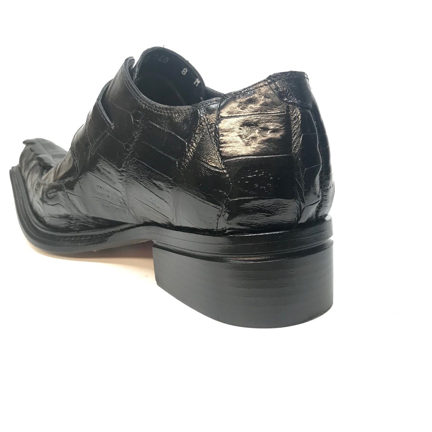 Mauri 44192 Black Piermarini Crocodile & Hornback Monk Strap - Dudes Boutique