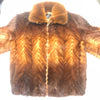 Kashani Cognac Two Tone Mink Tail Fur Coat - Dudes Boutique