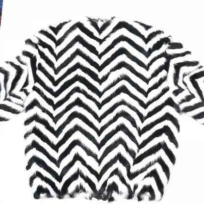 Kashani Men's 'Domino' White/Black Mink Tail Fur Coat - Dudes Boutique