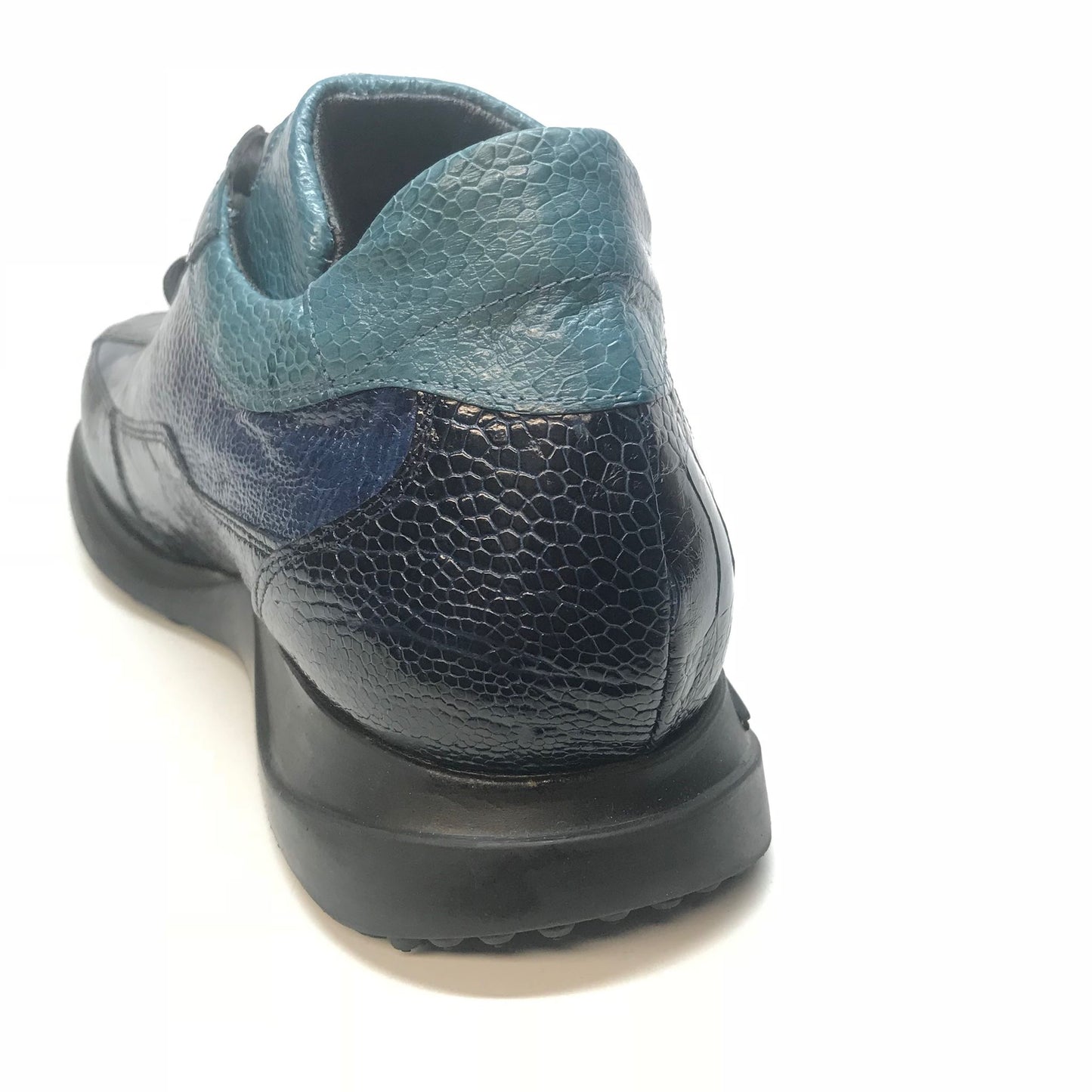 Mauri 8727 Navy Three tone Ostrich Leg Sneakers - Dudes Boutique