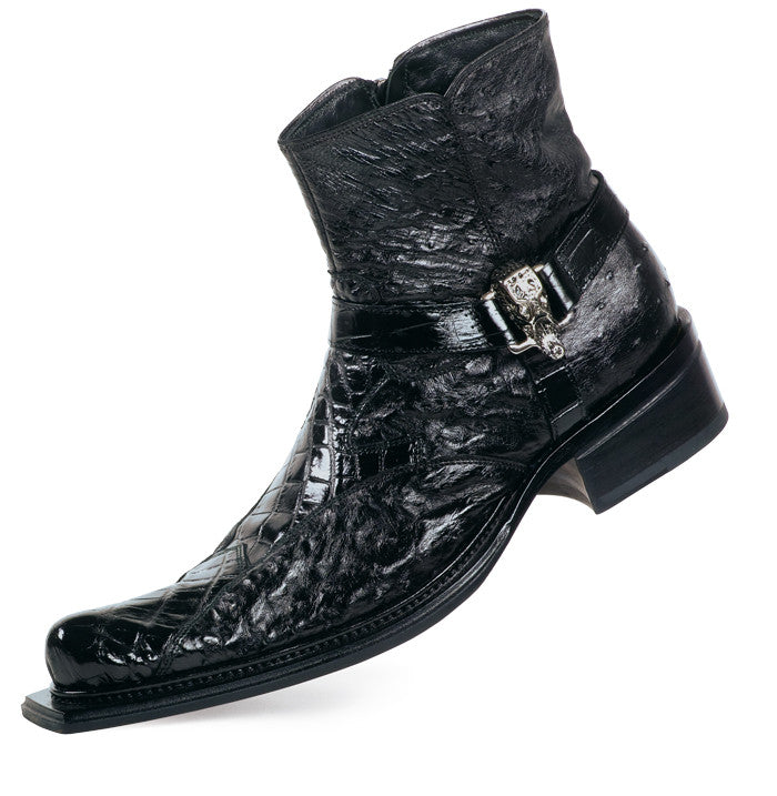 Mauri - 42844 Ostrich Quill/Baby Alligator Dress Boot - Dudes Boutique
