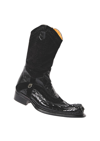 Mauri - 44172 Suede/Ostrich/Hornback Tail Cowboy Boot - Dudes Boutique