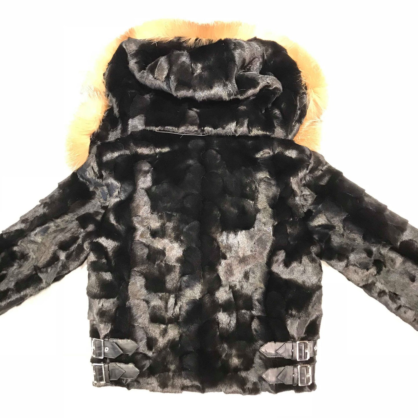 Kashani Mink Oversized Fox Fur Collar Coat - Dudes Boutique