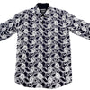 Barabas Blue Jungle Stitched Button Up Shirt - Dudes Boutique