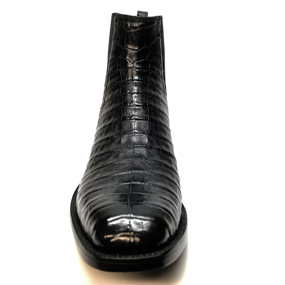 Safari Men's Black Crocodile Belly Chelsea Boots - Dudes Boutique