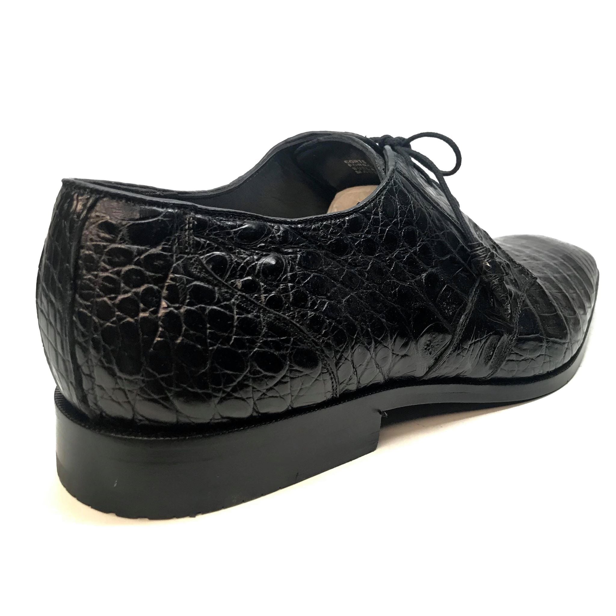 Los Altos All-Over Crocodile Lace Up Dress Shoes - Dudes Boutique