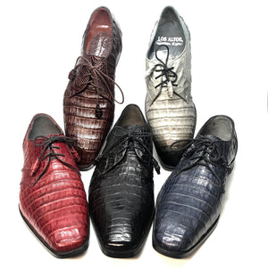 Los Altos All-Over Crocodile Lace Up Dress Shoes - Dudes Boutique