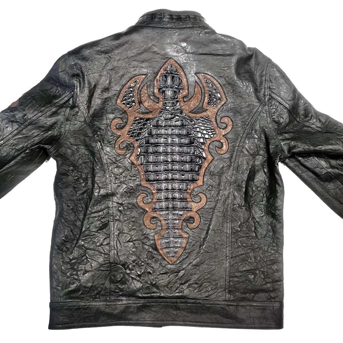 Men’s Alligator Leather Jacket Slim Fit Tucker Coat