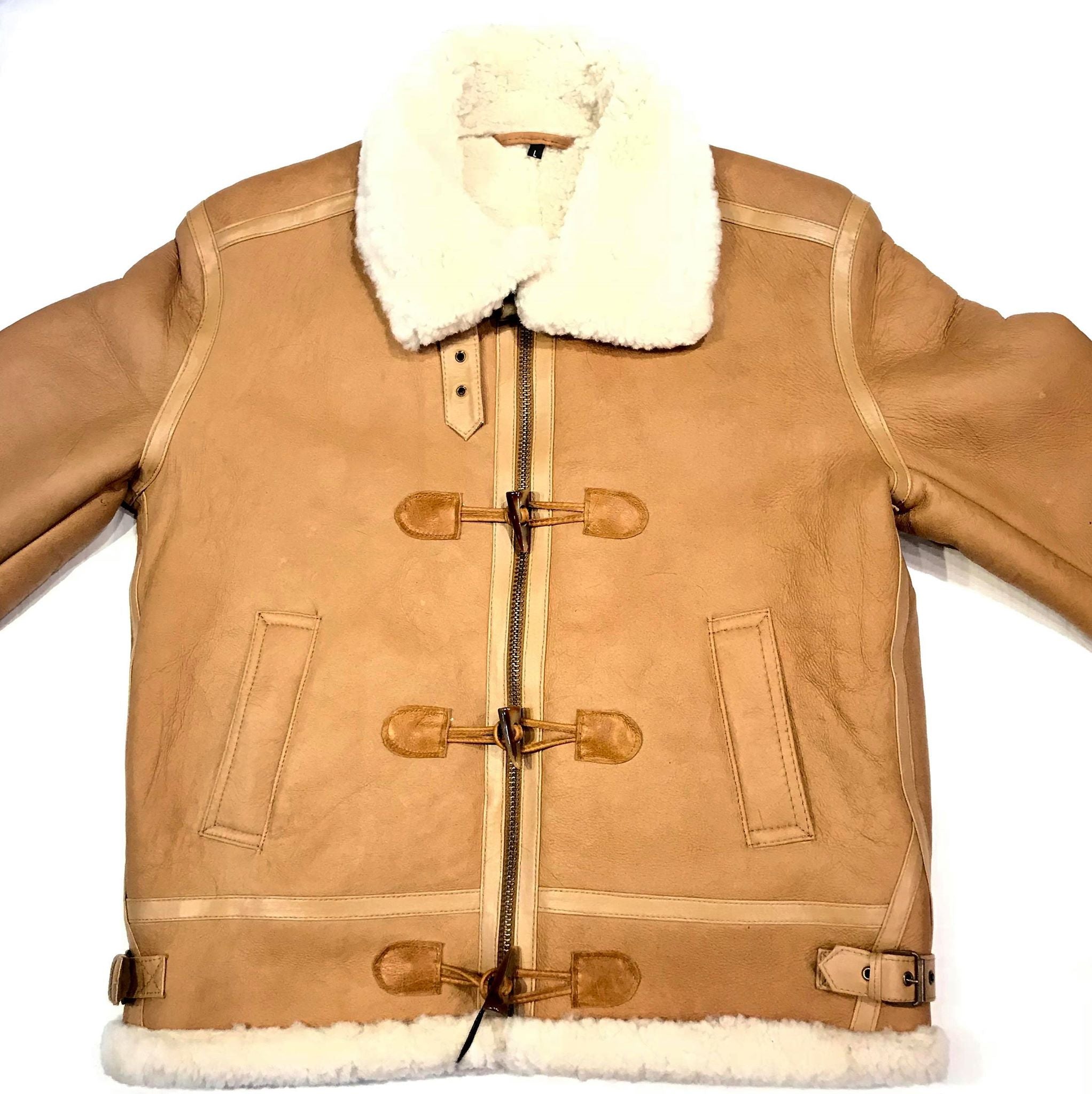 Kashani Peach Duffel Aviator Shearling Jacket – Dudes Boutique