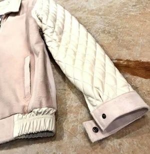 Kashani Cream Quilted Full Pony Bomber Jacket - Dudes Boutique