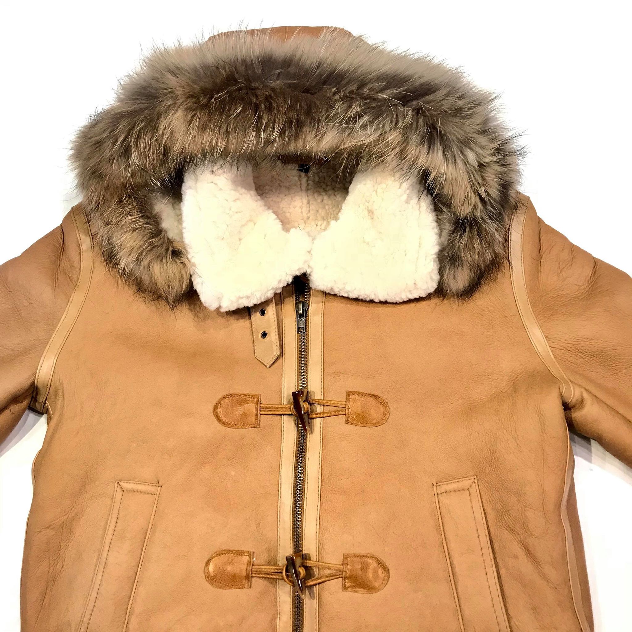 Kashani Peach Duffel Aviator Shearling Jacket – Dudes Boutique