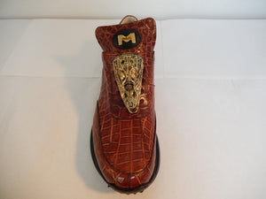 Mauri All-Over Cognac Alligator Sneakers 8731/2 - Dudes Boutique