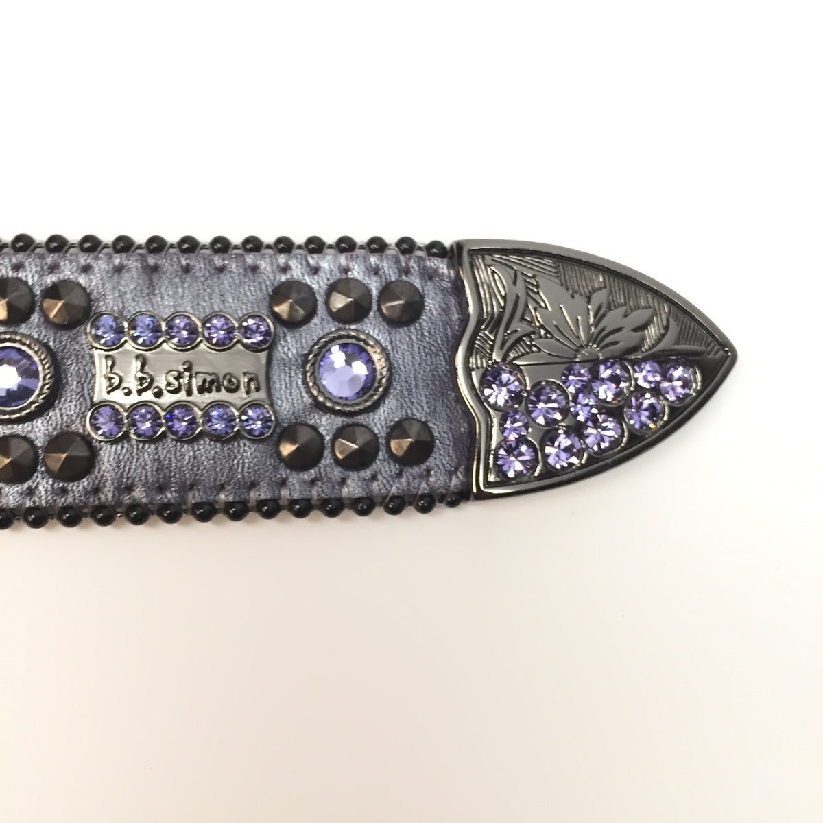 b.b. Simon 2552M36 Purple Crystal Belt - Dudes Boutique