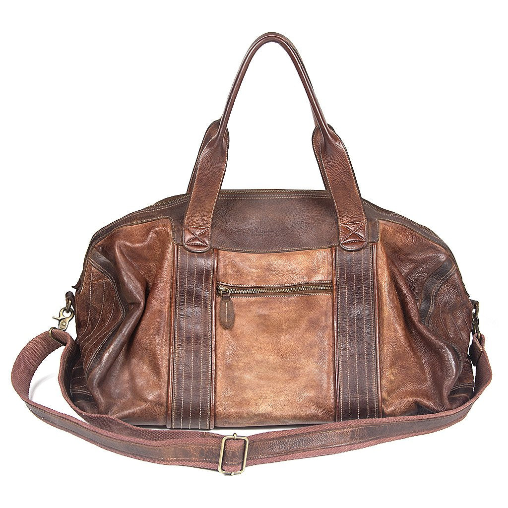 Amsterdam Heritage Leather Weekender Camel Duffle Bag - Dudes Boutique