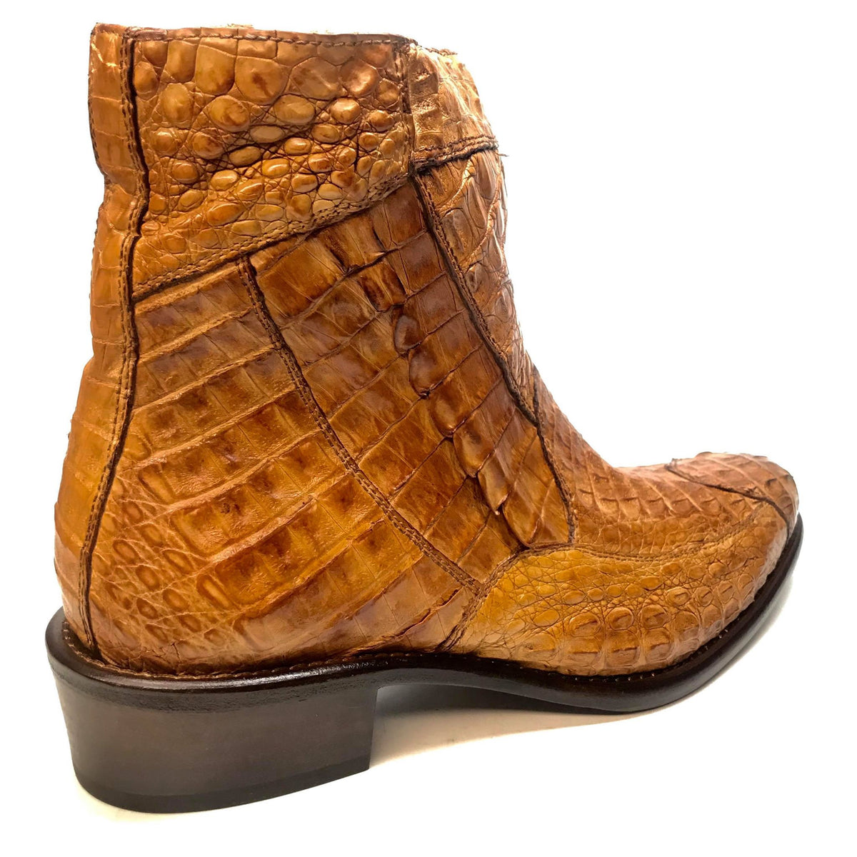 Calzoleria Toscana Cognac Hornback Alligator Ankle Boots - Dudes Boutique