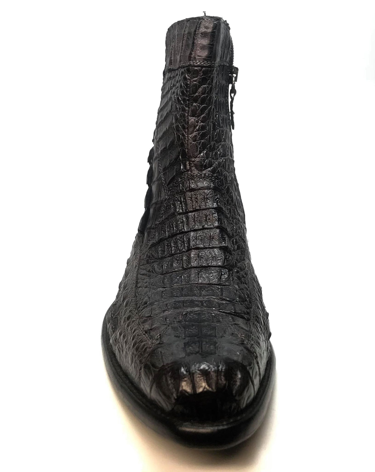 Calzoleria Toscana Black Full Hornback Alligator Ankle Boots - Dudes Boutique