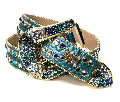 b.b. Simon Sea Gold Fully Loaded Crystal Belt - Dudes Boutique