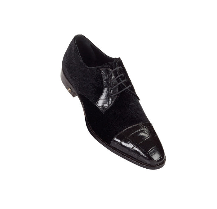 Mauri - 53164 "Ticinese" Black Alligator/Moiré Dress Shoe - Dudes Boutique