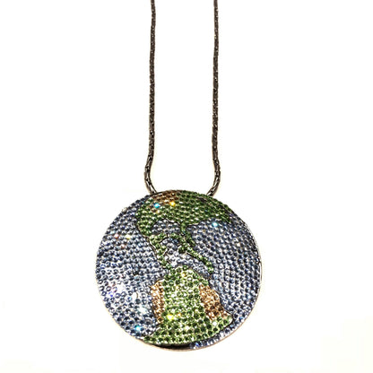 b.b. Simon Globe Fully Loaded Swarovski Crystal Necklace - Dudes Boutique