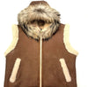 Kashani Brown Fox Fur Shearling Vest - Dudes Boutique