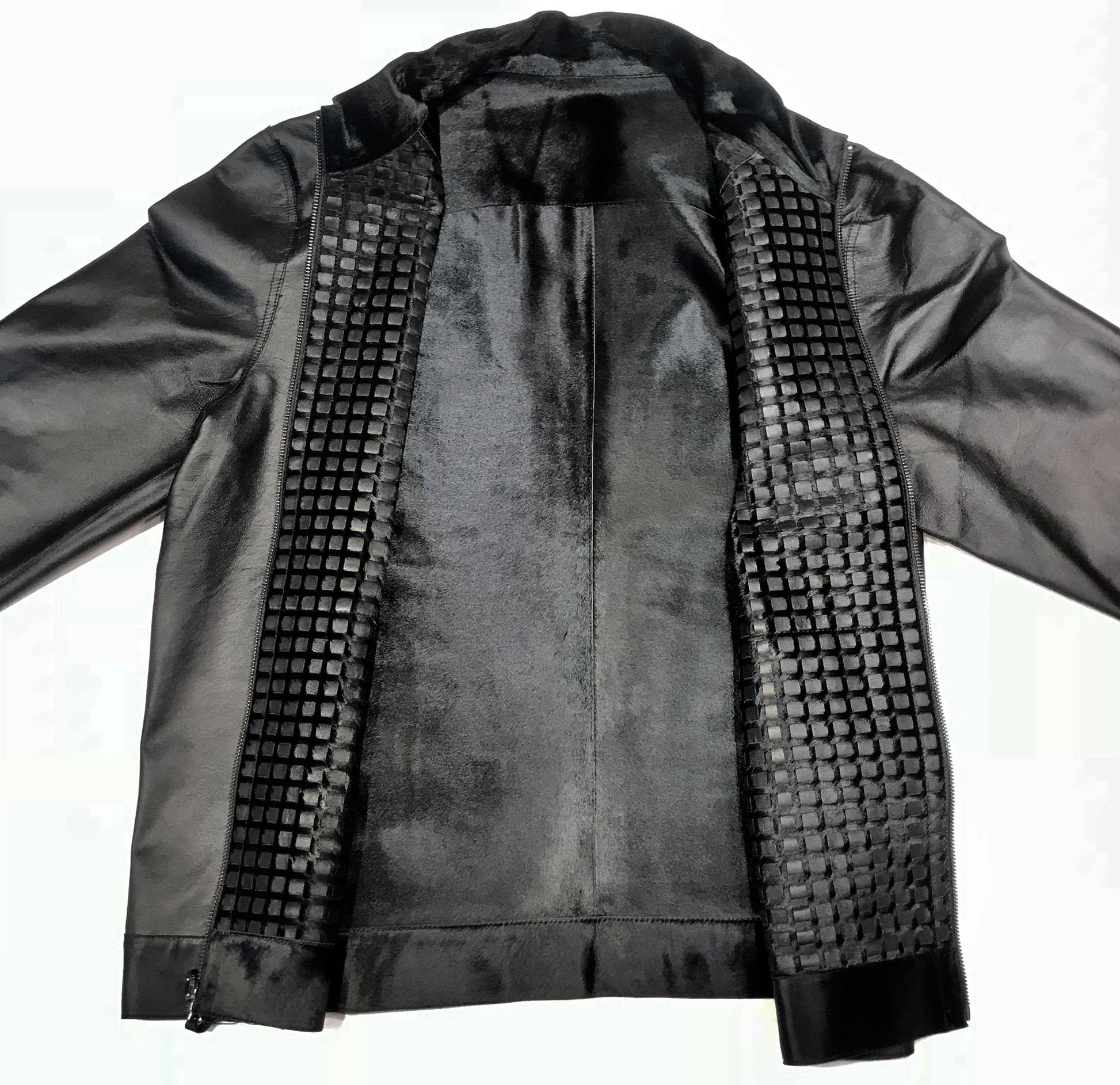 Aston Checkered Pony Hair Reversible Bomber Jacket - Dudes Boutique
