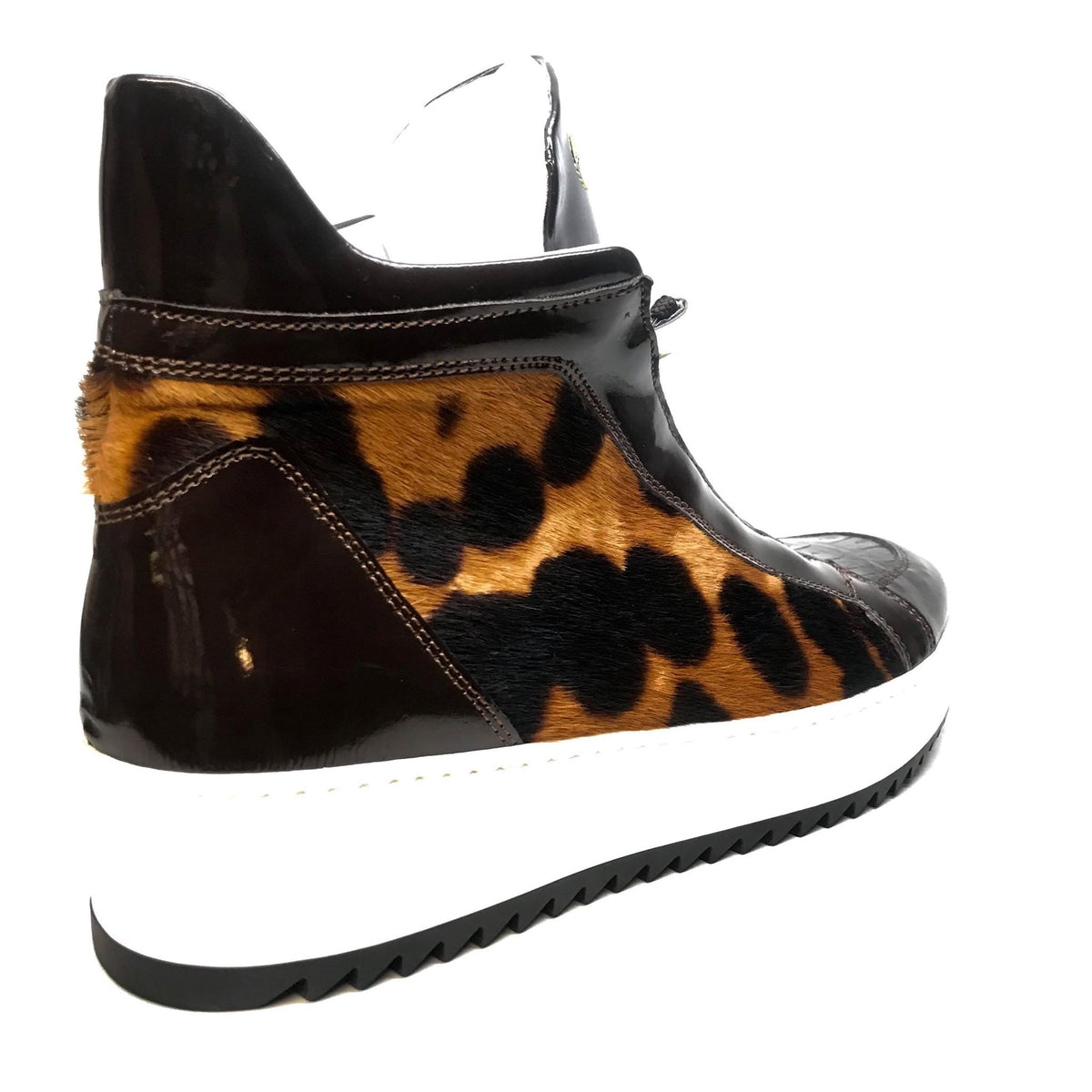 Mauri 6139 Pony Patent Crocodile Hightop Sneakers - Dudes Boutique