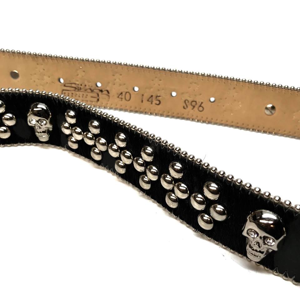 b.b. Simon 'Skull Studded' Pony Crystal Belt - Dudes Boutique