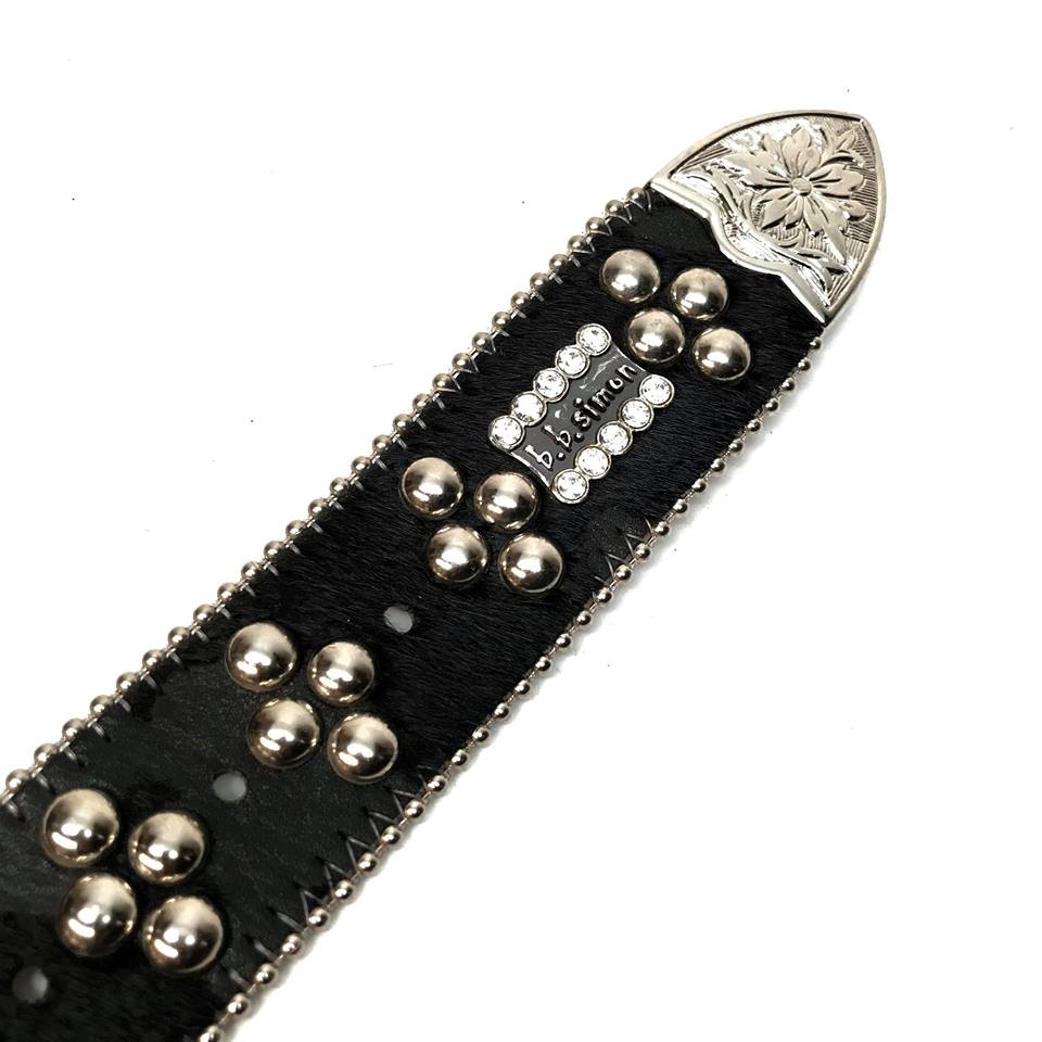 b.b. Simon 'Skull Studded' Pony Crystal Belt - Dudes Boutique