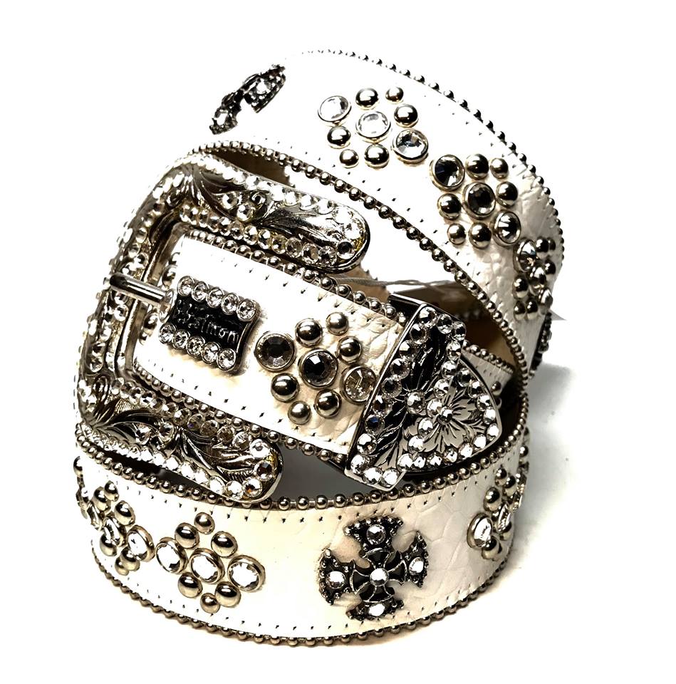 b.b. Simon 'White Phoenix' Crystal Belt - Dudes Boutique