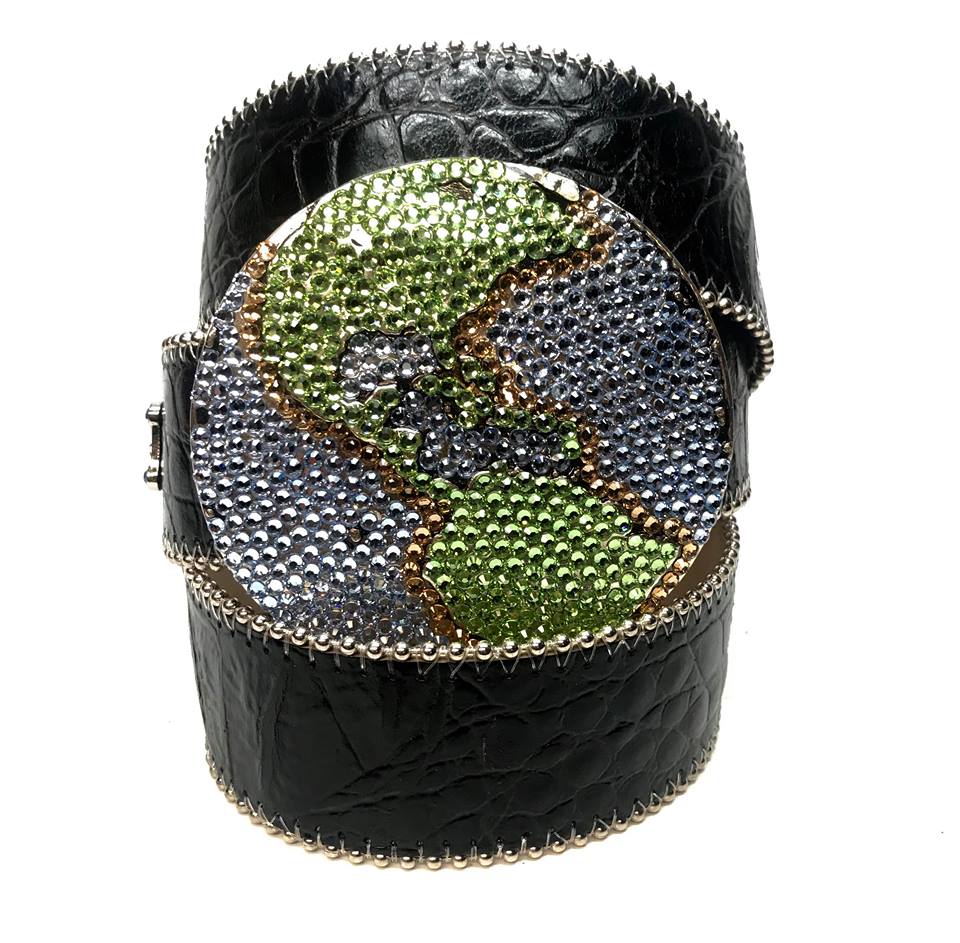 b.b. Simon 'Black Globe' Crystal Belt - Dudes Boutique
