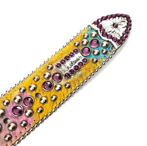 b.b. Simon 'Sunset Yellow' Pony Crystal Belt - Dudes Boutique