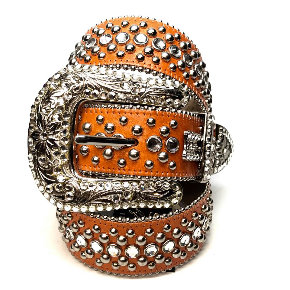 b.b. Simon 'Orange' Crystal Belt – Dudes Boutique