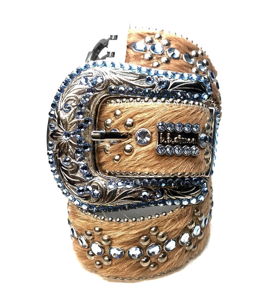 b.b. Simon 'Blue Brown Link' Pony Crystal Belt - Dudes Boutique
