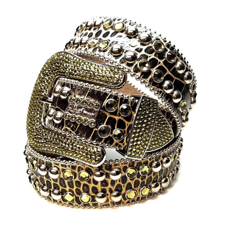 b.b. Simon 'Double Lime' Crystal Belt - Dudes Boutique