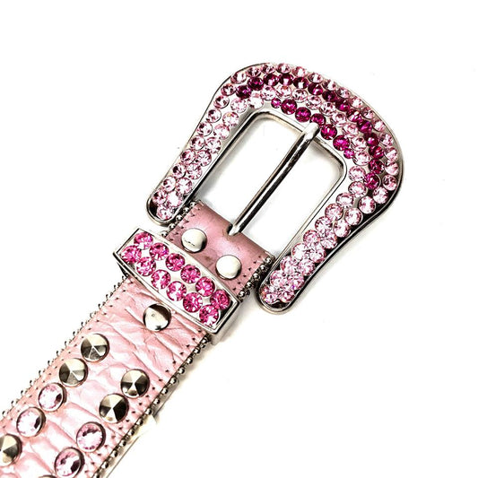 b.b. Simon 'Pink Double Studded' Crystal Belt - Dudes Boutique