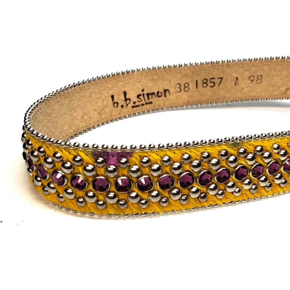 b.b. Simon 'Sunset Yellow' Pony Crystal Belt - Dudes Boutique