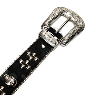 b.b. Simon 'Skull Studded' Pony Crystal Belt - Dudes Boutique
