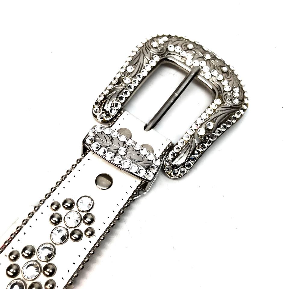 b.b. Simon 'White Phoenix' Crystal Belt – Dudes Boutique