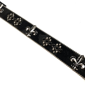 b.b. Simon 'Black Fleur-de-lis' Crystal Belt - Dudes Boutique