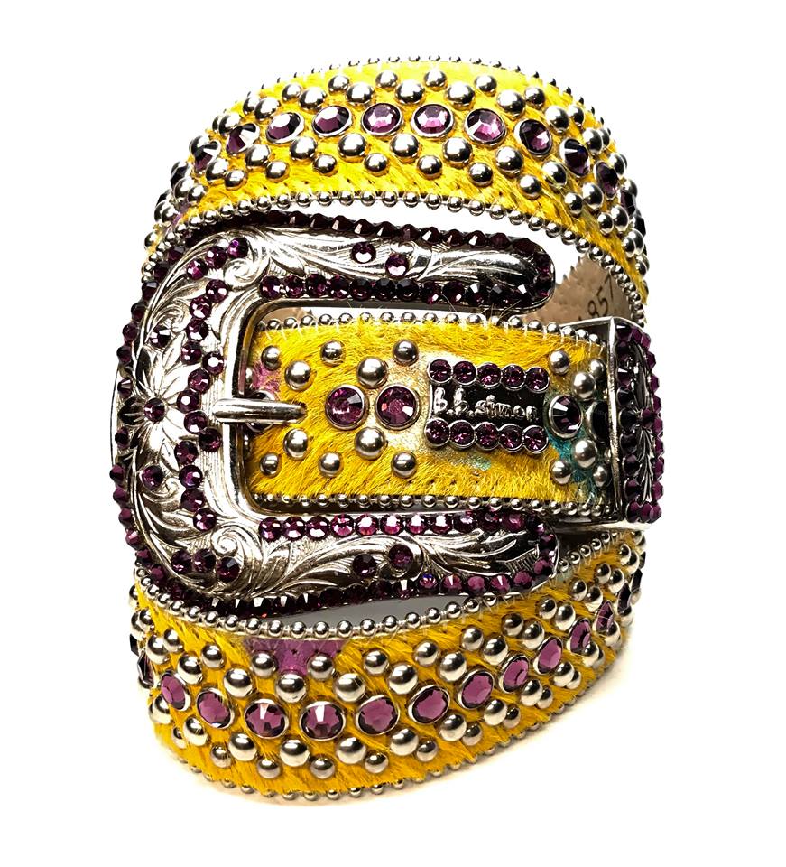 b.b. Simon 'Sunset Yellow' Pony Crystal Belt - Dudes Boutique