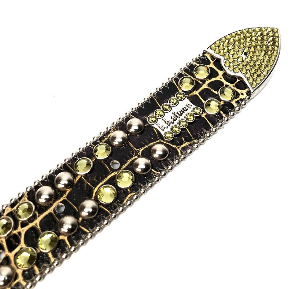 b.b. Simon 'Double Lime' Crystal Belt - Dudes Boutique